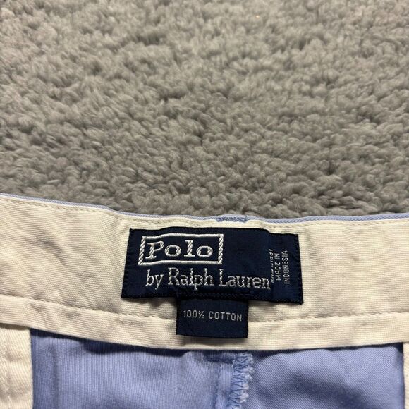 Polo Ralph Lauren Chino Pants 33x32 Blue Cotton Straight Fit Preppy - Picture 3 of 10